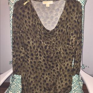 Michael Kors Exotic Animal Print 3/4 Sleeve Top